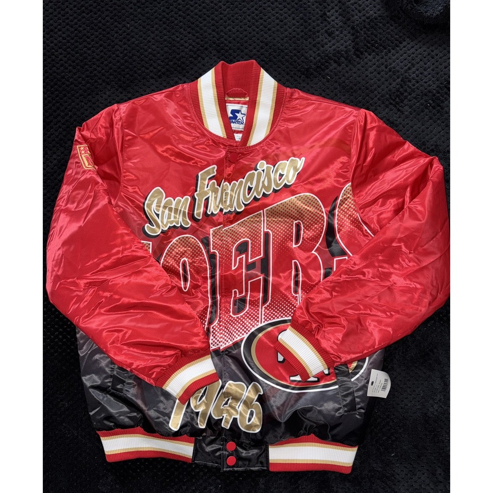 San Francisco 49ers Red & Black Satin Jacket - Starter